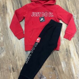 Nike Red 'Just Do It.' Hoodie with Black Joggers